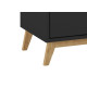 Buffet Scandinave Noir 2 Portes 4 Niches Pieds Pin L 90.2 H 67.5 P 35.1 cm