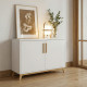 Buffet Scandinave Blanc 2 Portes 4 Niches Pieds Pin L 90.2 H 67.5 P 35.1 cm