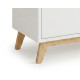 Buffet Scandinave Blanc 2 Portes 4 Niches Pieds Pin L 90.2 H 67.5 P 35.1 cm
