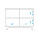 Buffet Scandinave Blanc 2 Portes 4 Niches Pieds Pin L 90.2 H 67.5 P 35.1 cm