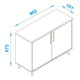 Buffet Scandinave Blanc 2 Portes 4 Niches Pieds Pin L 90.2 H 67.5 P 35.1 cm