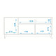 Meuble TV 55 Pouces 2 Portes 4 Niches Blanc L 135.2 H 58.5 P 35.1 cm