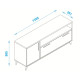 Meuble TV 55 Pouces 2 Portes 4 Niches Blanc L 135.2 H 58.5 P 35.1 cm