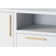 Meuble TV 55 Pouces 2 Portes 4 Niches Blanc L 135.2 H 58.5 P 35.1 cm