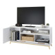 Meuble TV 55 Pouces 2 Portes 4 Niches Blanc L 135.2 H 58.5 P 35.1 cm