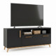 Meuble TV 55 Pouces 2 Portes 4 Niches Noir L 135.2 H 58.5 P 35.1 cm