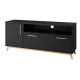 Meuble TV 55 Pouces 2 Portes 4 Niches Noir L 135.2 H 58.5 P 35.1 cm
