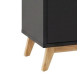 Meuble TV 55 Pouces 2 Portes 4 Niches Noir L 135.2 H 58.5 P 35.1 cm