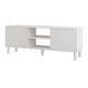 Meuble TV 65 Pouces 2 Portes 4 Niches Chêne et Blanc L 160 H 59.1 P 40 cm