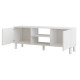Meuble TV 65 Pouces 2 Portes 4 Niches Chêne et Blanc L 160 H 59.1 P 40 cm