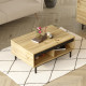 Table Basse 2 Niches Chêne et Noir Pieds Métalliques L 90 H 37.6.1 P 60 cm