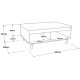 Table Basse 2 Niches Chêne et Noir Pieds Métalliques L 90 H 37.6.1 P 60 cm