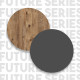 Table Basse 2 Abattants 2 Niches Chêne et Gris L 90 H 28.6 P 60 cm