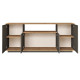 Buffet Bas 4 Portes 6 Niches Chêne et Gris L 180 H 75 P 44.5 cm