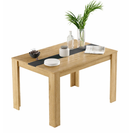 Table à Manger 6 Couverts Maxi Chêne et Gris Anthracite L 120 H 73.8 P 80 cm