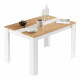 Table à Manger 6 Couverts Maxi Chêne et Blanc L 120 H 73.8 P 80 cm