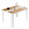 Table à Manger 6 Couverts Maxi Chêne et Blanc L 120 H 73.8 P 80 cm