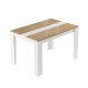 Table à Manger 6 Couverts Maxi Chêne et Blanc L 120 H 73.8 P 80 cm