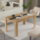 Table à Manger 8 Couverts Maxi Chêne et Gris Anthracite L 140 H 73.8 P 80 cm