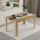 Table à Manger 8 Couverts Maxi Chêne et Gris Anthracite L 140 H 73.8 P 80 cm