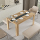 Table à Manger 8 Couverts Maxi Chêne et Gris Anthracite L 140 H 73.8 P 80 cm