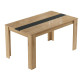 Table à Manger 8 Couverts Maxi Chêne et Gris Anthracite L 140 H 73.8 P 80 cm