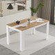 Table à Manger 8 Couverts Maxi Chêne et Blanc L 140 H 73.8 P 80 cm