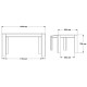 Table à Manger 8 Couverts Maxi Chêne et Blanc L 140 H 73.8 P 80 cm