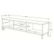 Meuble TV 65 Pouces 2 Portes 4 Niches Chêne et Gris L 160 H 39.1 P 35 cm