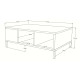 Table Basse 3 Niches Chêne et Gris Anthracite Pieds Métal L 90 H 33.1 P 60 cm
