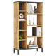 Etagère 9 Niches Chêne et Gris Anthracite Pieds Métal L 72 H 133.6 P 25.5 cm