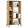 Etagère 9 Niches Chêne et Gris Anthracite Pieds Métal L 72 H 133.6 P 25.5 cm