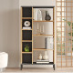 Etagère 9 Niches Chêne et Gris Anthracite Pieds Métal L 72 H 133.6 P 25.5 cm