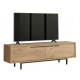 Meuble TV Bar 65 Pouces 2 Portes 2 Niches Chêne L 160 H 45.1 P 35.5 cm