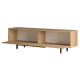 Meuble TV Bar 65 Pouces 2 Portes 2 Niches Chêne L 160 H 45.1 P 35.5 cm