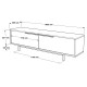 Meuble TV 65 Pouces 2 Portes 2 Niches Chêne et Blanc  L 160 H 45.1 P 35.5 cm
