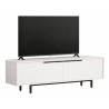 Meuble TV Bar 65 Pouces 2 Portes 2 Niches Blanc  L 160 H 45.1 P 35.5 cm