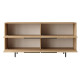 Buffet Bas 4 Portes 4 Niches Chêne Pieds Métal L 160 H 74.3 P 44.5 cm