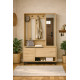 Meuble Vestiaire 3 Portes 4 Niches Miroir Chêne L 112.2 H 178.2 P 35.5 cm
