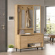Meuble Vestiaire 3 Portes 4 Niches Miroir Chêne L 112.2 H 178.2 P 35.5 cm