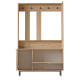 Meuble Vestiaire 3 Portes 4 Niches Miroir Chêne L 112.2 H 178.2 P 35.5 cm