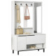 Meuble Vestiaire 3 Portes 4 Niches Miroir Blanc L 112.2 H 178.2 P 35.5 cm