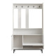 Meuble Vestiaire 3 Portes 4 Niches Miroir Blanc L 112.2 H 178.2 P 35.5 cm