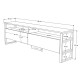 Meuble TV 70 Pouces 2 Portes 4 Niches Chêne Pieds Métal L 180 H 56.1 P 36 cm