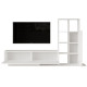 Meuble TV et Etagère 3 Portes 11 Niches Chêne et Blanc L 201,2 H 123,6 P 29,5 cm