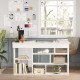 Meuble Vestiaire 3 Portes 4 Niches Miroir Blanc L 112.2 H 178.2 P 35.5 cm