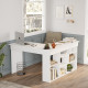 Meuble Vestiaire 3 Portes 4 Niches Miroir Blanc L 112.2 H 178.2 P 35.5 cm