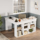 Meuble Vestiaire 3 Portes 4 Niches Miroir Blanc L 112.2 H 178.2 P 35.5 cm