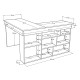 Meuble Vestiaire 3 Portes 4 Niches Miroir Blanc L 112.2 H 178.2 P 35.5 cm