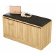 Banc à Chaussures avec Coussin 3 Portes 4 Niches Chêne L 90 H 45.8 P 35.5 cm